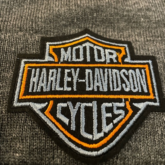 Harley Grey Knit Adult Beanie W/HD Embroidered Logo Patch - Picture 2 of 7